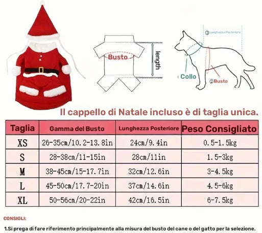 Costume Babbo Natale per cane
